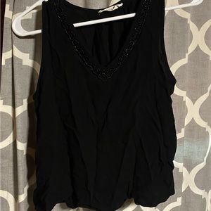 Women’s black V neck tank top